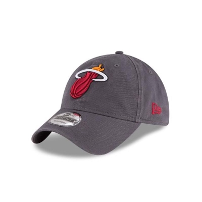 Grey Miami Heat Hat - New Era NBA Core Classic 9TWENTY Adjustable Caps USA4908753